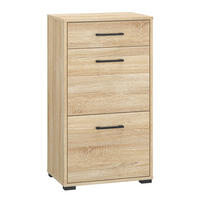 SCHUHSCHRANK Caro 50 / 34 / 90cm - Braun/Sonoma Eiche, Holz/Holzwerkstoff (50/90/34cm) - Feldmann-Wohnen