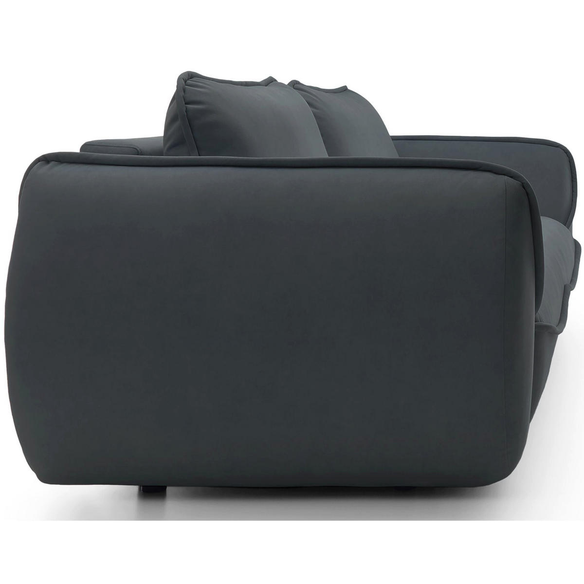 3-SITZER SOFA Cutie Graphit Easy-Clean-Velours - Schwarz, Textil (257/90/114cm) - Selsey