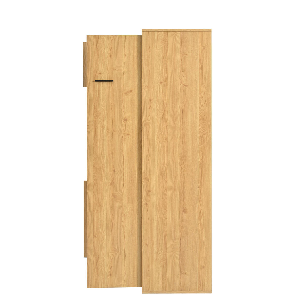 VITRINE DE-38230 77,5/40/150 cm mit Glastür und LED-Beleuchtung Weiß - Naturfarben, Holzwerkstoff (77.5/150/40cm) - ComfortXL