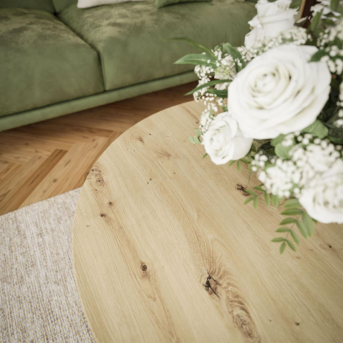 COUCHTISCH LORI LOFT - Eichefarben/Weiß, Holzwerkstoff (70/70/48cm) - Lookway