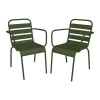 GARTENSTUHL - 56cm x 59cm - Stahl - khaki - MIRMANDE - Grün, Metall (56/79/59cm) - Vente-Unique