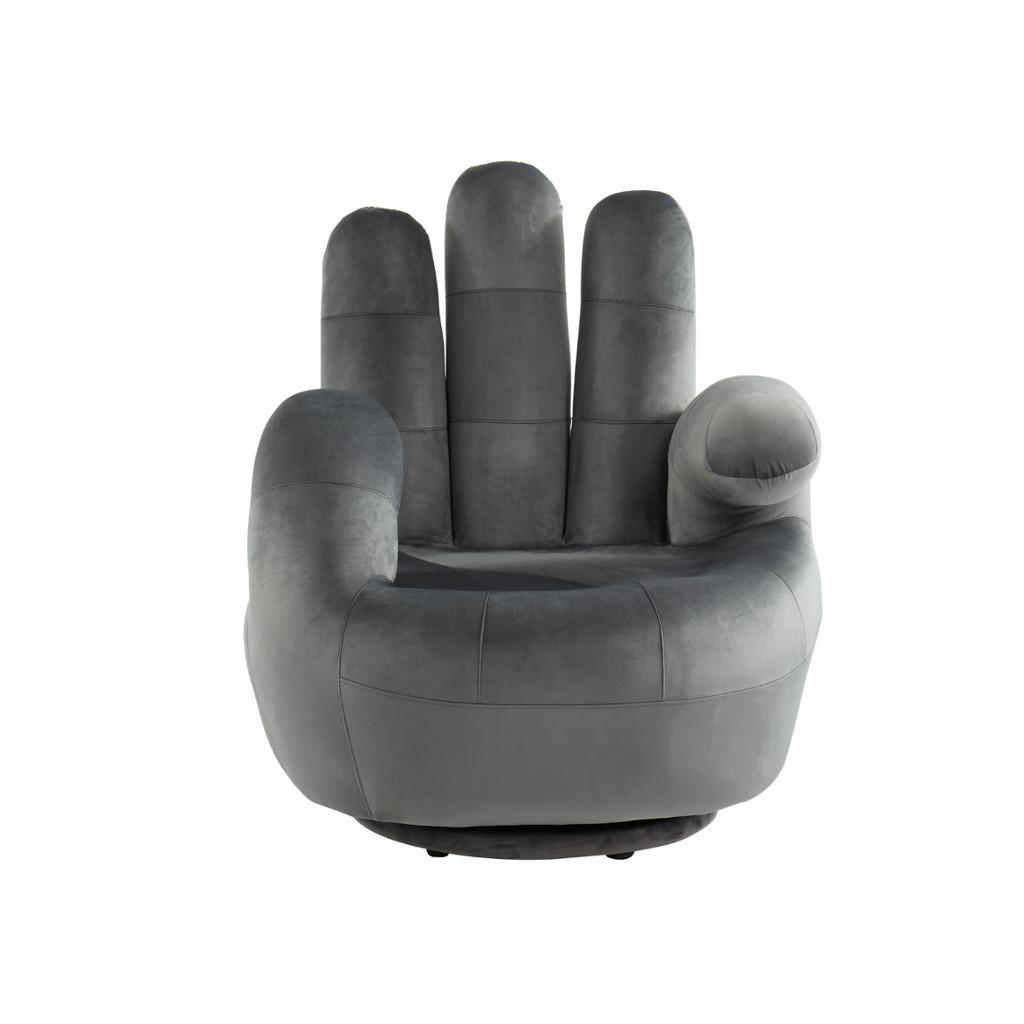 Thumbnail - Vente-Unique Fingersessel, Anthrazit, Textil, Uni, 1-Sitzer, 78x89x82 cm, Wohnzimmer, Sessel, Polstersessel