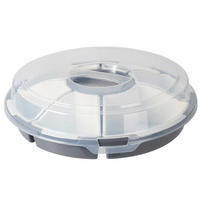 SNACKTABLETT mit ausziehbaren Fächern Transparent 32,5/32,5/9 cm - Transparent, Kunststoff (32.5/9/32.5cm) - Excellent Houseware