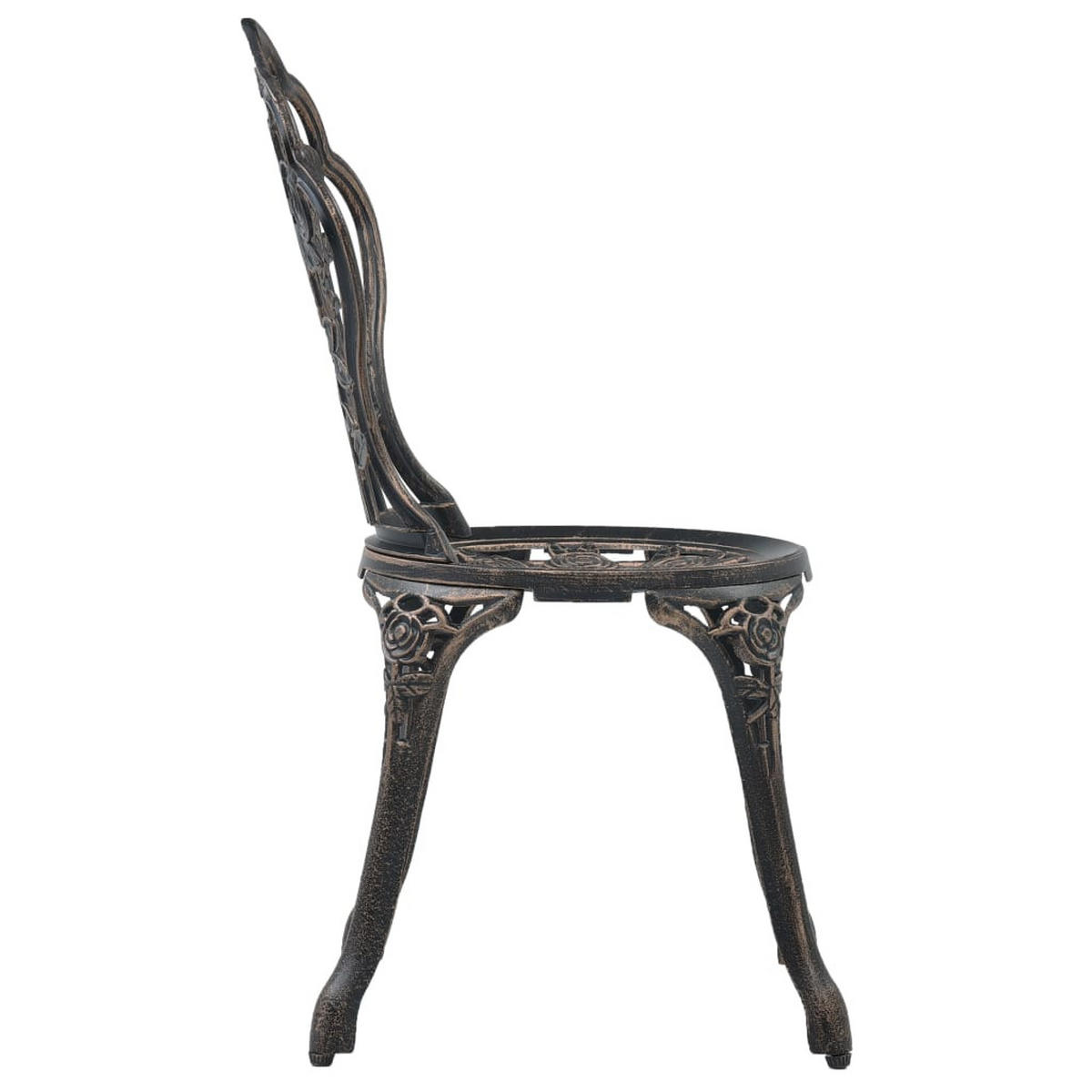 BISTRO-SET 3-teilig Aluminiumguss - Bronzefarben, Metall - vidaXL