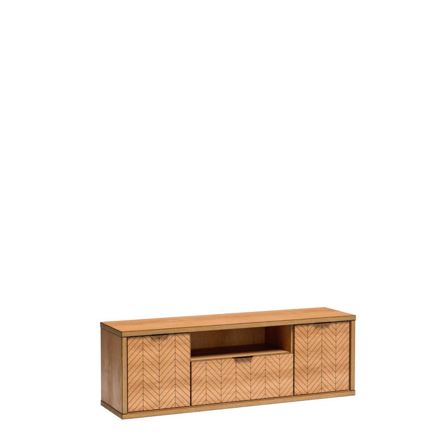 TV-LOWBOARD Fonti F-6 Karamell-Eiche - Eichefarben, Holzwerkstoff (159/53/40.6cm)