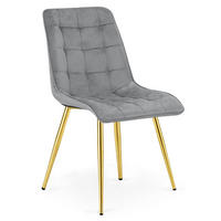 STUHL Hellgrau 49x60 cm SPLIT Samtbezug - Grau, Metall (49/56/60cm)