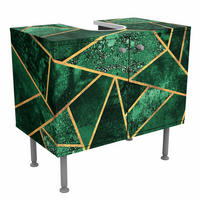 WASCHBECKENUNTERSCHRANK Dunkler Smaragd mit Gold 60/55/35 cm - Grün, Holzwerkstoff (60/55/35cm) - Bilderwelten