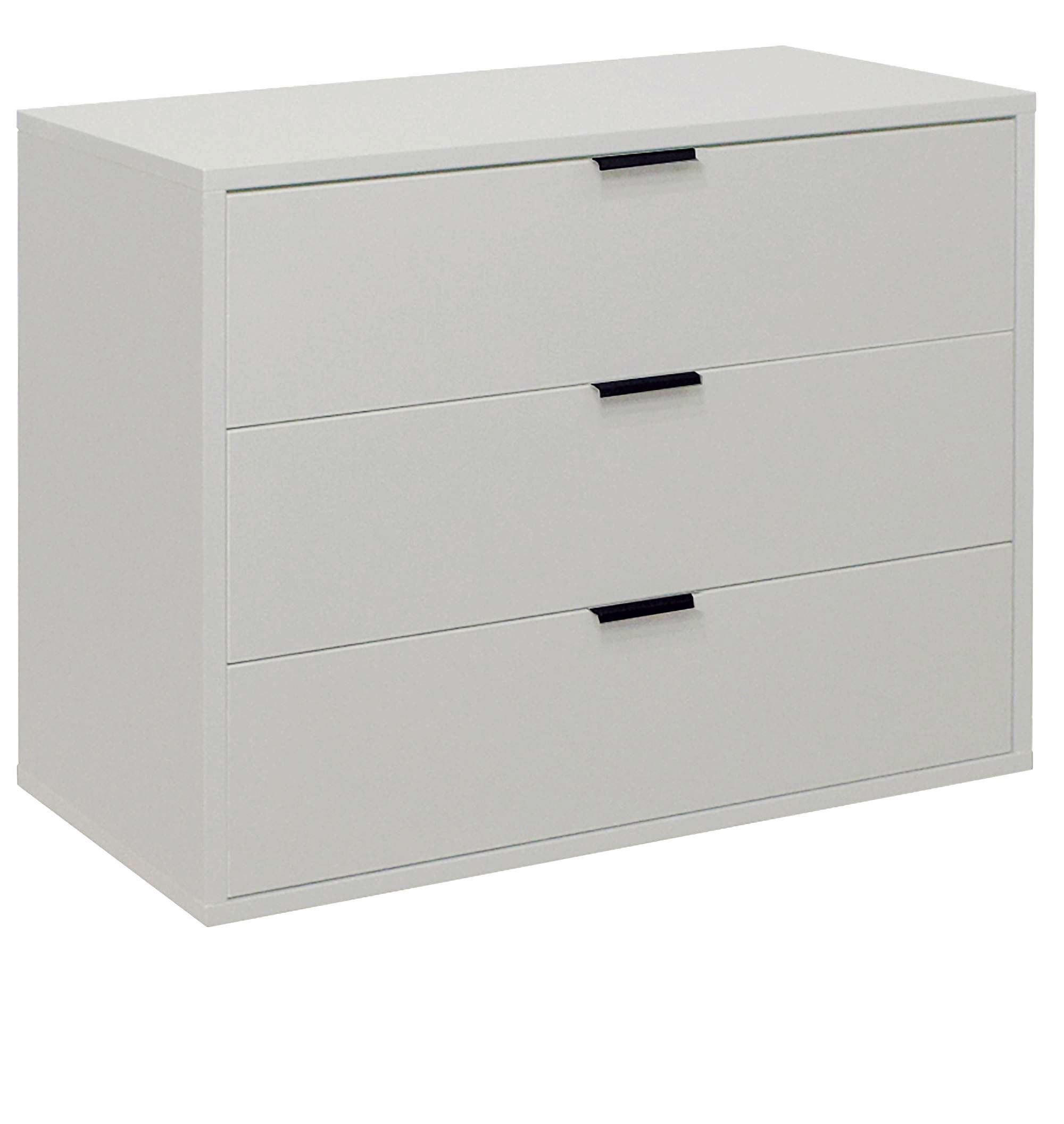 KOMMODE Erna 81x45x67 Kreidegrau matt Lack - Hellgrau, Holzwerkstoff (81/67/45cm) - 58aufmkessel