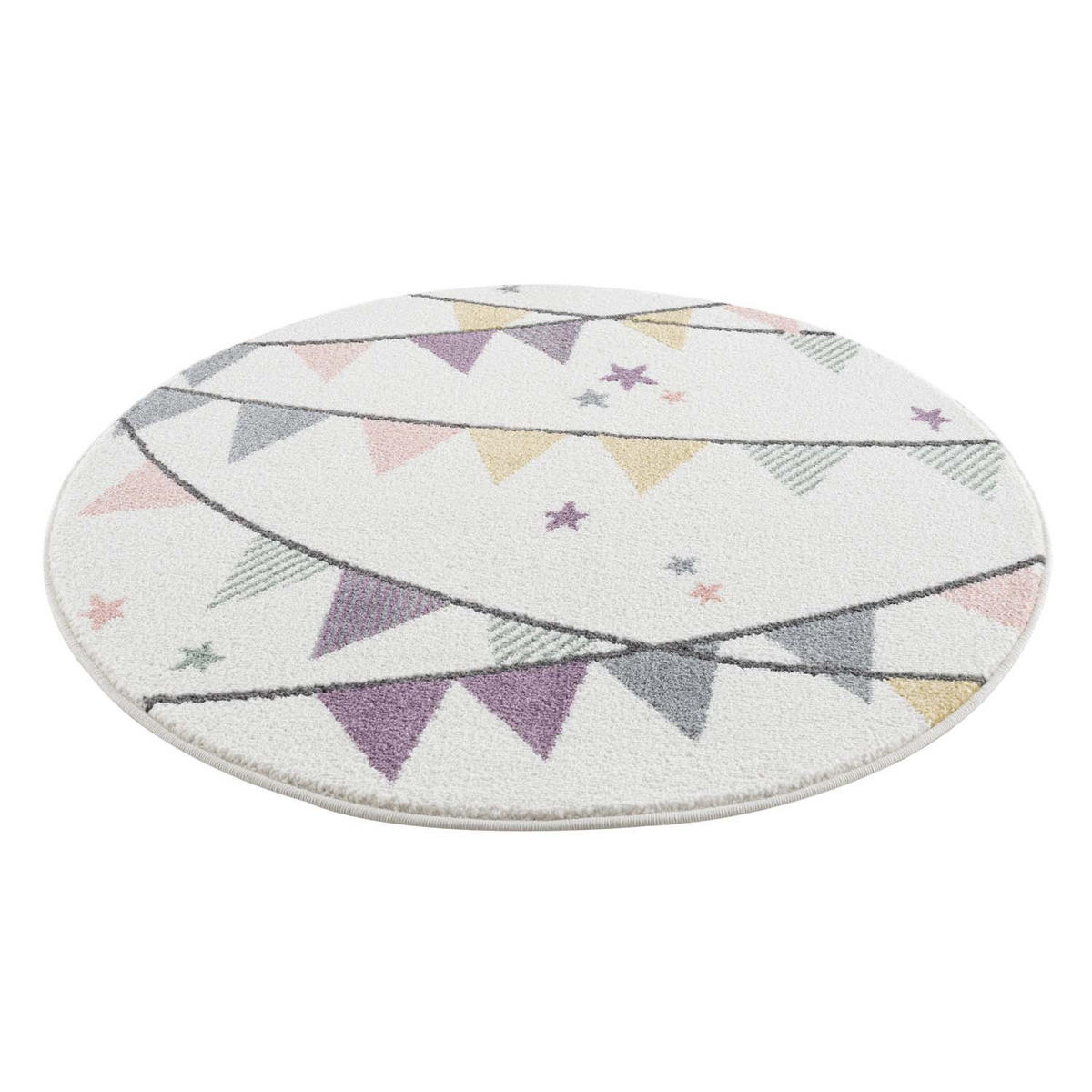 KINDERTEPPICH Anime 9381 Creme 120x120 cm Rund - Creme, Textil (120/120cm) - carpet city