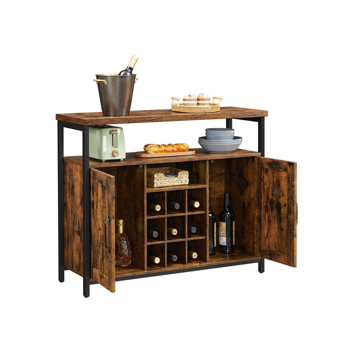 SIDEBOARD - Braun, Holzwerkstoff (35/82/100cm) - Hansiro