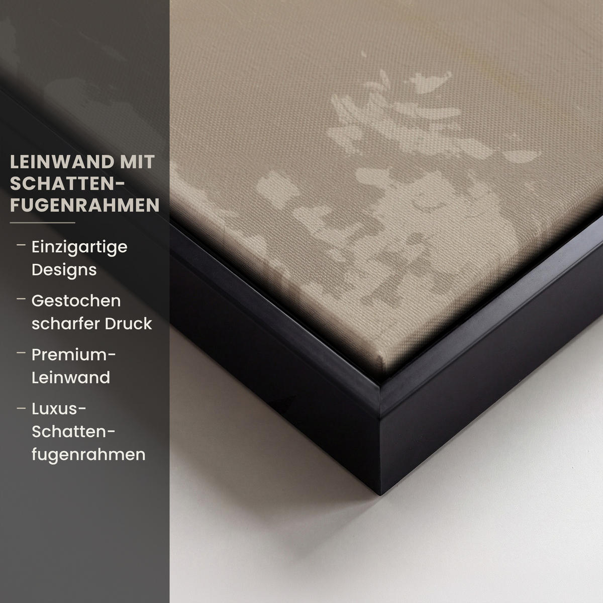 LEINWAND Bilder mit Rahmen - Gesicht - Frau - Blätter - Gold - 60x40 - Beige, Textil (60/40cm) - MuchoWow