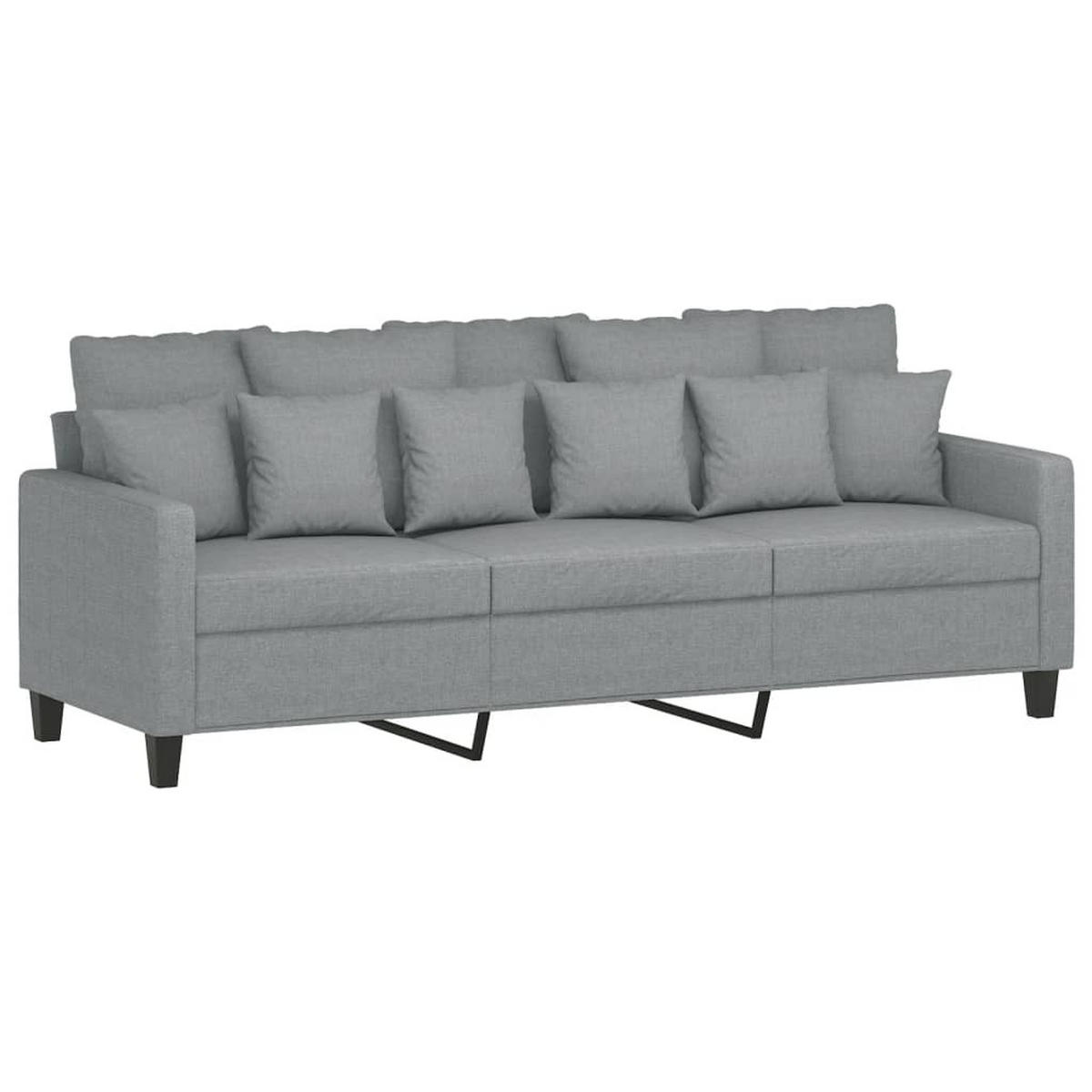 SOFAGARNITUR 4-TLG. Mit Kissen Hellgrau Stoff - Grau, Textil (50/41/60cm) - vidaXL