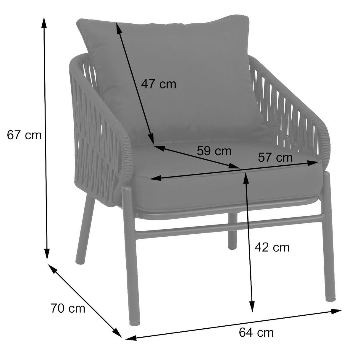 ZAHRADNÍ ŽIDLE Světle šedá - světle šedá, kov (64/67/70cm) - MCW