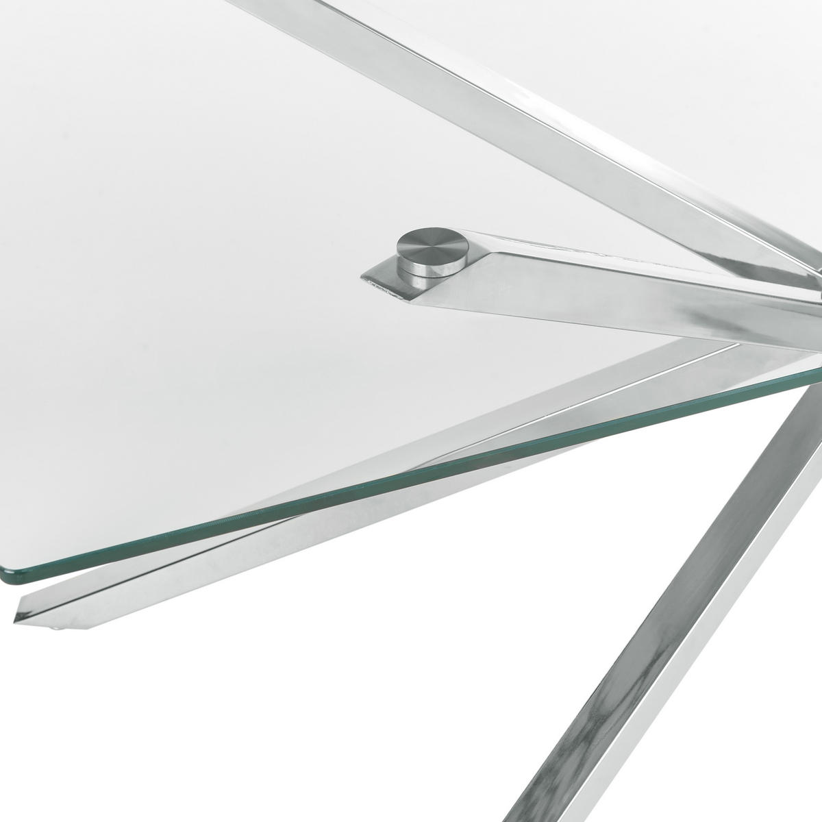 ESSTISCH 160/90/75 cm Silberfarben, Transparent Rechteckig Cora - Silberfarben, Glas (160/90/75cm) - Beliani