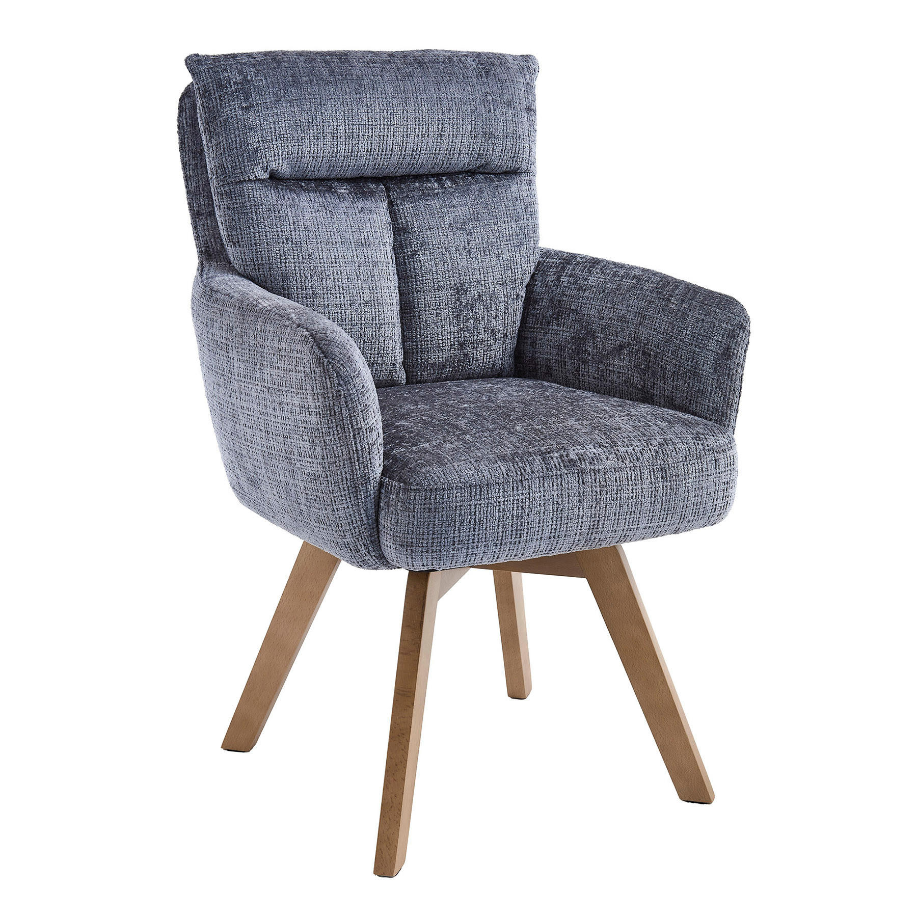 STUHL BIG GEORGE Chenille Grau 90 cm - Braun/Grau, Holz/Kunststoff (60/92/67cm) - riess-ambiente