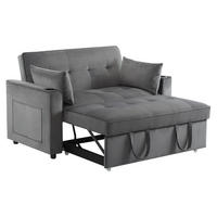 DOPPELSCHLAFSOFA 137x76.5x83 3-stufig, Samt, grau - Grau, Textil (76.5/83/137cm) - Luhomfu