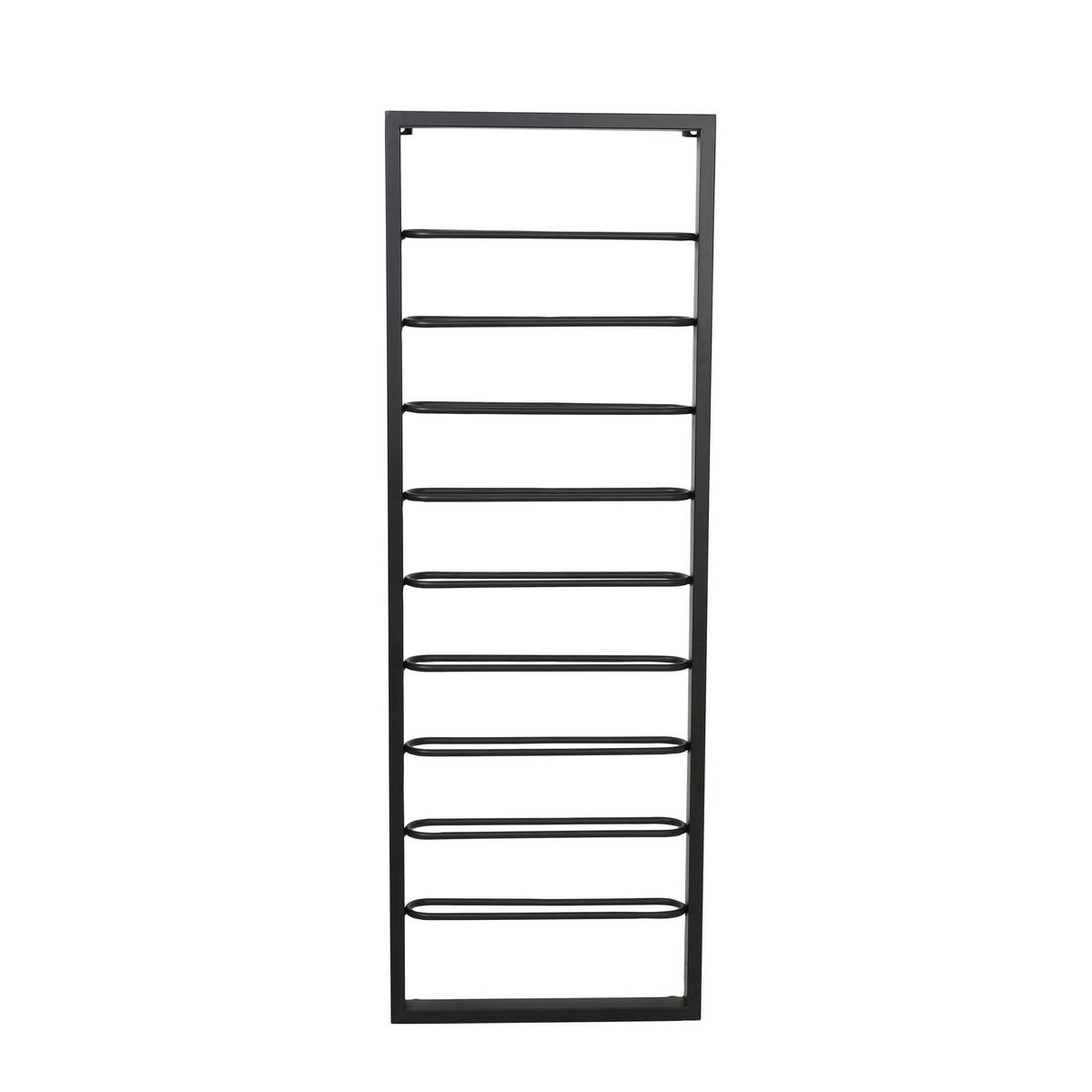 WEINREGAL Amore Schwarz 42/8/120 cm - Schwarz, Metall (8/120/42cm) - Light & Living