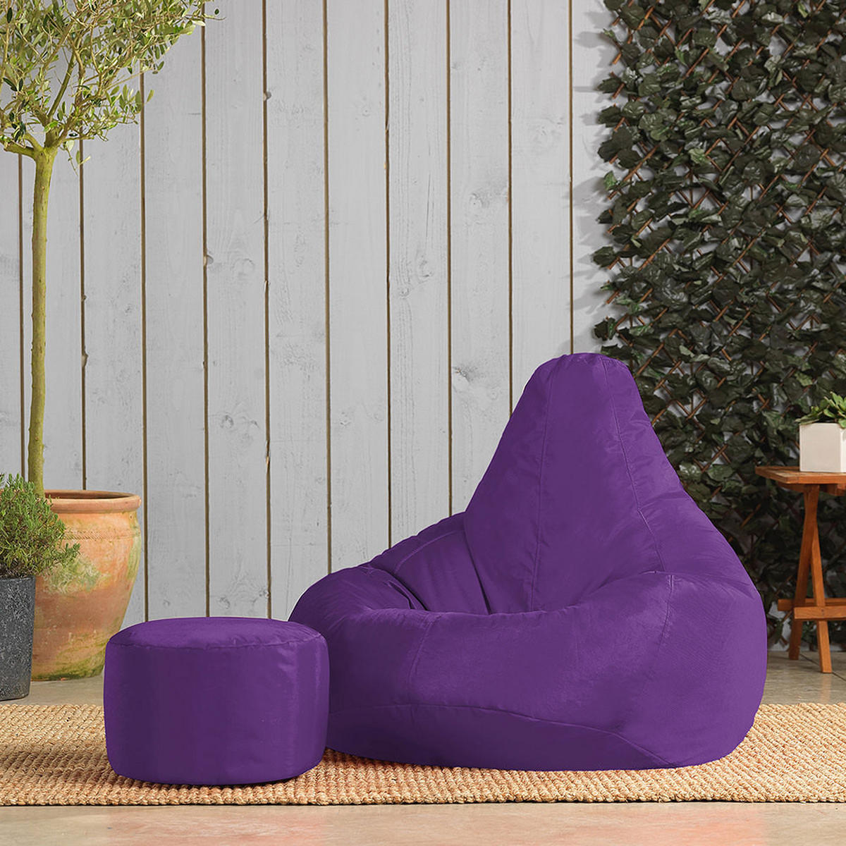 SITZPOUF Klassisch Rund - Lila, Kunststoff (38/20/38cm) - Veeva