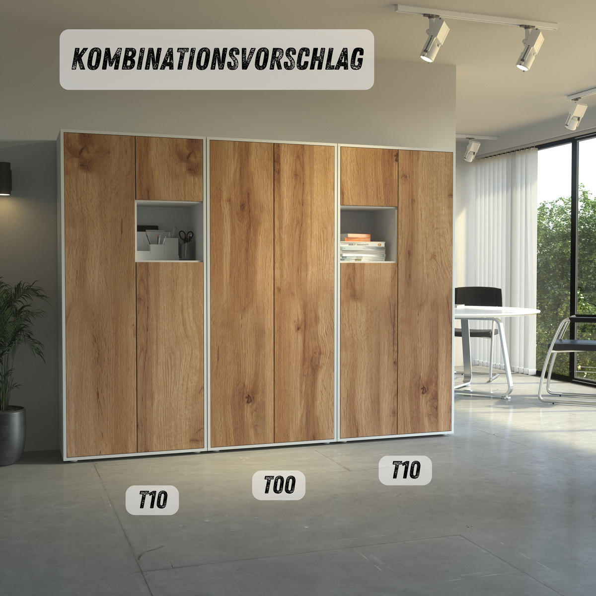AKTENSCHRANK Amira T10 Eiche Wotan 180/80/40 cm - Eiche Wotan, Holzwerkstoff (80/180/40cm) - SIMPLYFURN