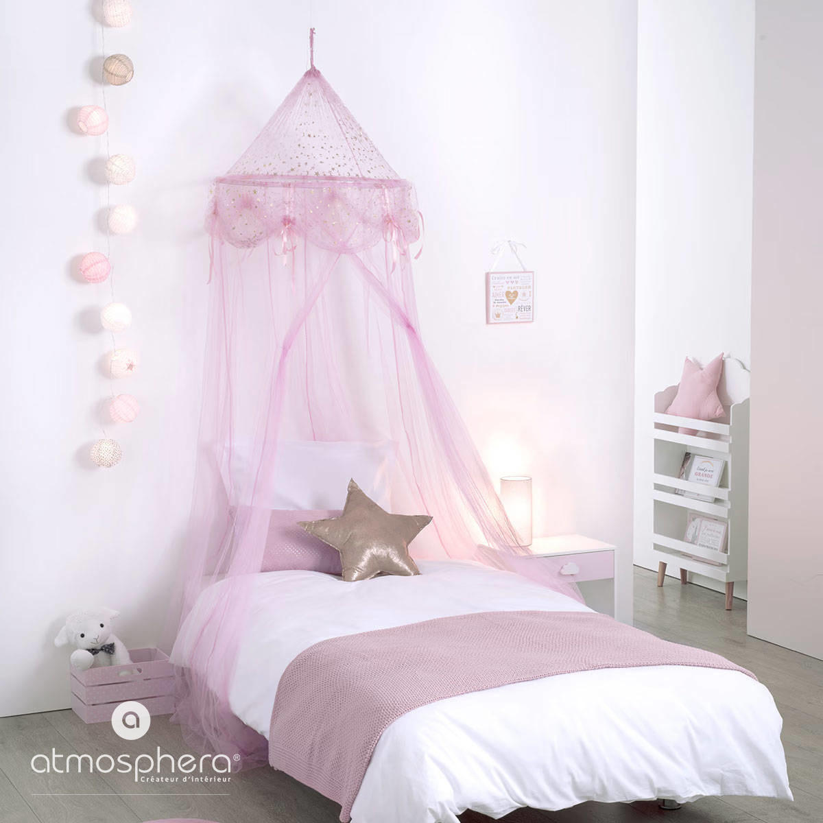 BALDACHIN 60/60/250 cm - Rosa, Textil - Atmosphera for kids