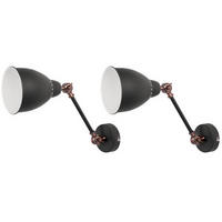 WANDLEUCHTE Mississippi 78/14/18-44 cm - Grau, Metall (14/23/49cm) - Beliani