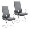 BESUCHERSTUHL OFFICE COMFORT 2er Set Stoff Dunkelgrau - Dunkelgrau/Anthrazit, Textil/Metall (56.5/110/64cm) - SVITA