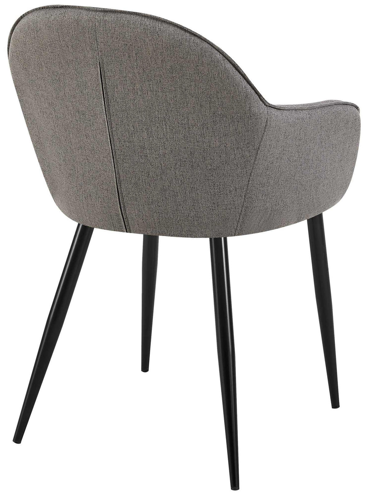 ARMLEHNENSTUHL Stoff dunkelgrau - Dunkelgrau/Schwarz, Textil/Metall (60/84/60cm) - CLP