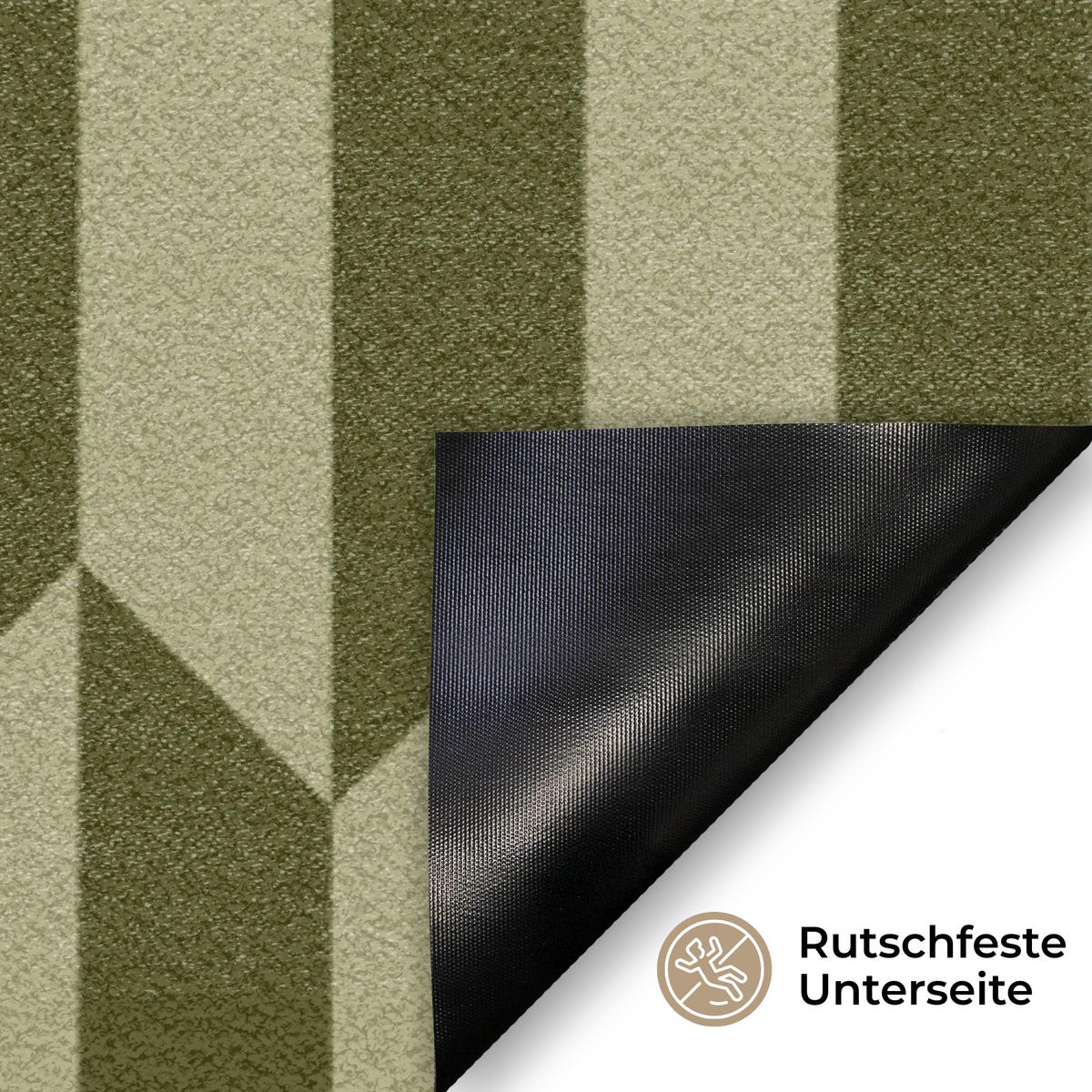 FUSSMATTE Muster - Abstrakt - Grün - Flugzeuge 90x60 cm - Olivgrün, Kunststoff (90/0.4cm) - MuchoWow