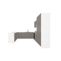 U-KÜCHENZEILE 300 × 279 × 200 cm - Velmora KÜ-AS-010 - in Grau / Hochglanz - Grau, Holz (310/212/58cm) - ROYAL24_MARKT