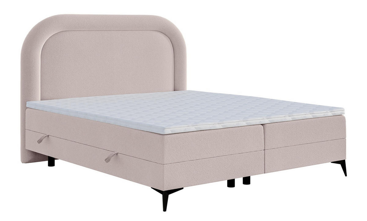 BOXBETT LOREO Hellbeige Chenille 160x200 cm - Ecru/Schwarz, Holz/Textil (160/200cm) - Selsey