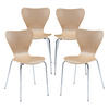 ESSZIMMERSTUHL-SET 4 TLG. Essunga - Chromfarben/Birkefarben, Holz/Metall (48/80/45.5cm) - [en.casa]