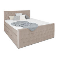 BOXSPRINGBETT Sira Beige 160/200 cm H2/H3 Samt - Beige, Textil (160/200cm) - wonello