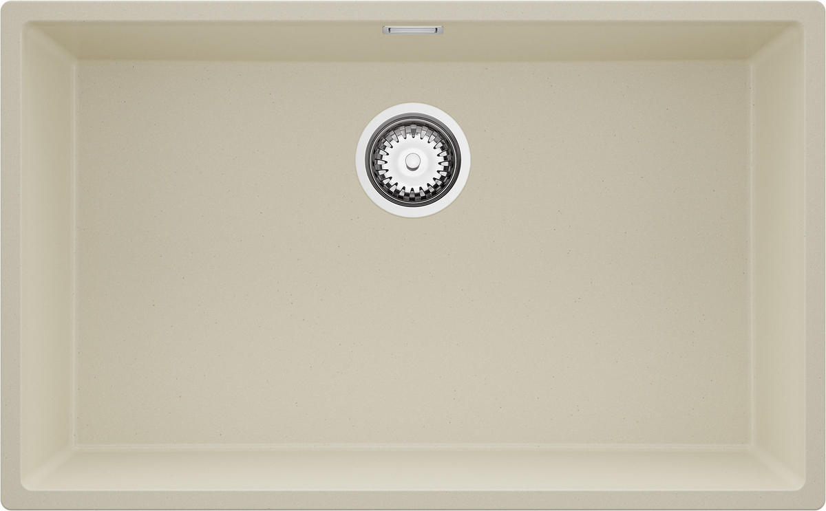 UNTERBAUSPÜLE GRANIT London, 2-er set Beige 76/47 cm 1 Becken + Ablauf-Set ab 80er Unterschrank - Chromfarben/Beige, Kunststoff (76/20/47cm) - Primagran