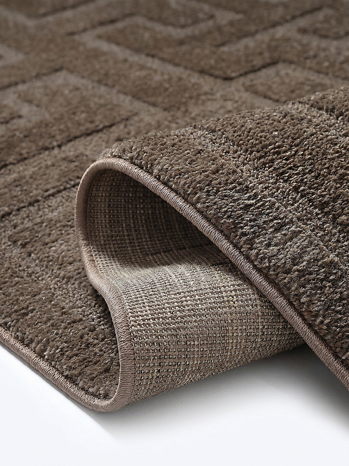 KURZFLORTEPPICH Geometrisch MUOTA Polypropylen Braun 160 x 220 cm - Braun, Textil (160/220cm) - KADIMA DESIGN
