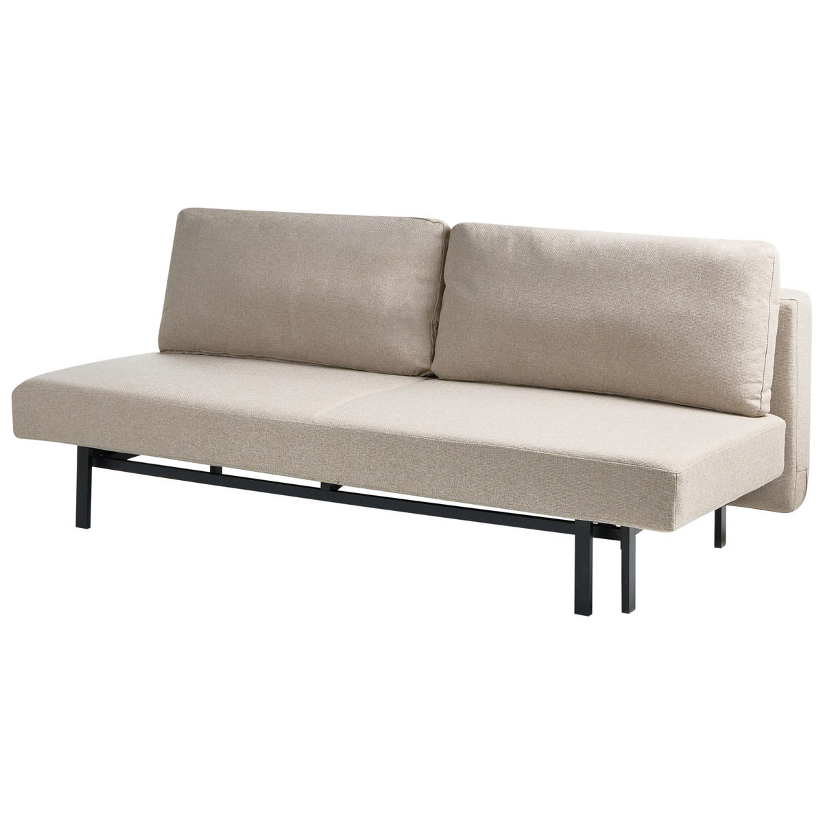 SCHLAFSOFA 3-Sitzer Stoff Beige Roykka - Beige, Textil (201/84/94cm) - Beliani
