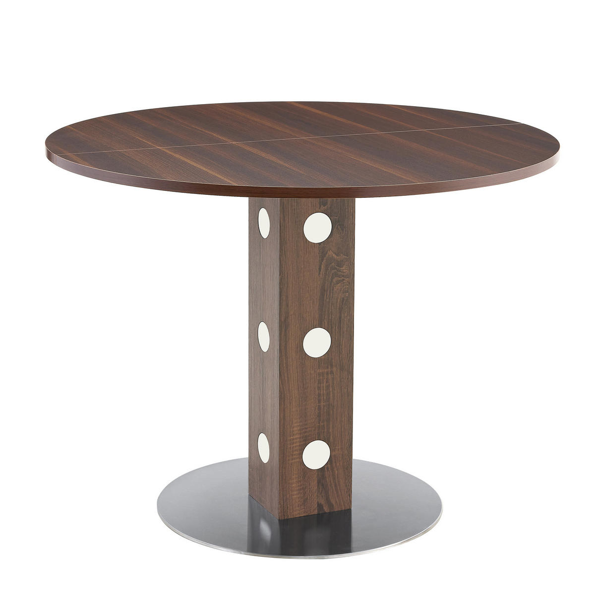 STOL za blagovanje 100 cm, MDF i metal, dekor oraha - boje oraha, drvni materijal (100/100/76cm) - BEAOK
