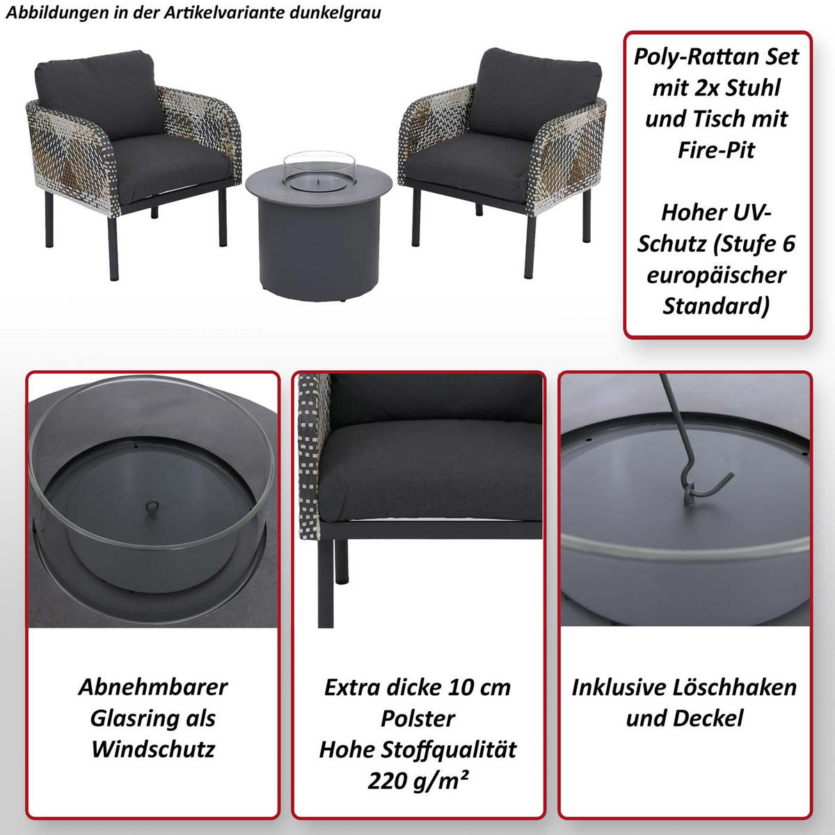 POLY-RATTAN SADA Béžová - béžová, kompozitní dřevo - MCW