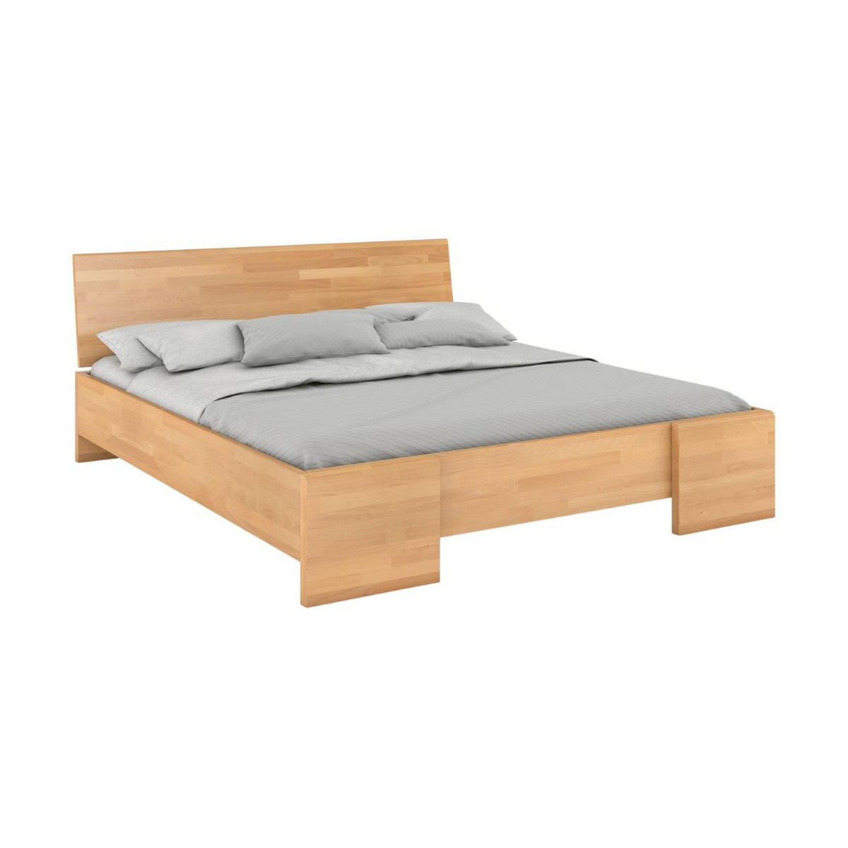 MASSIVHOLZBETT Hessler, Buche - lackiert, Naturfarben, 160x200 - Buchefarben, Holz/Buchenholz (160/200cm) - Visby