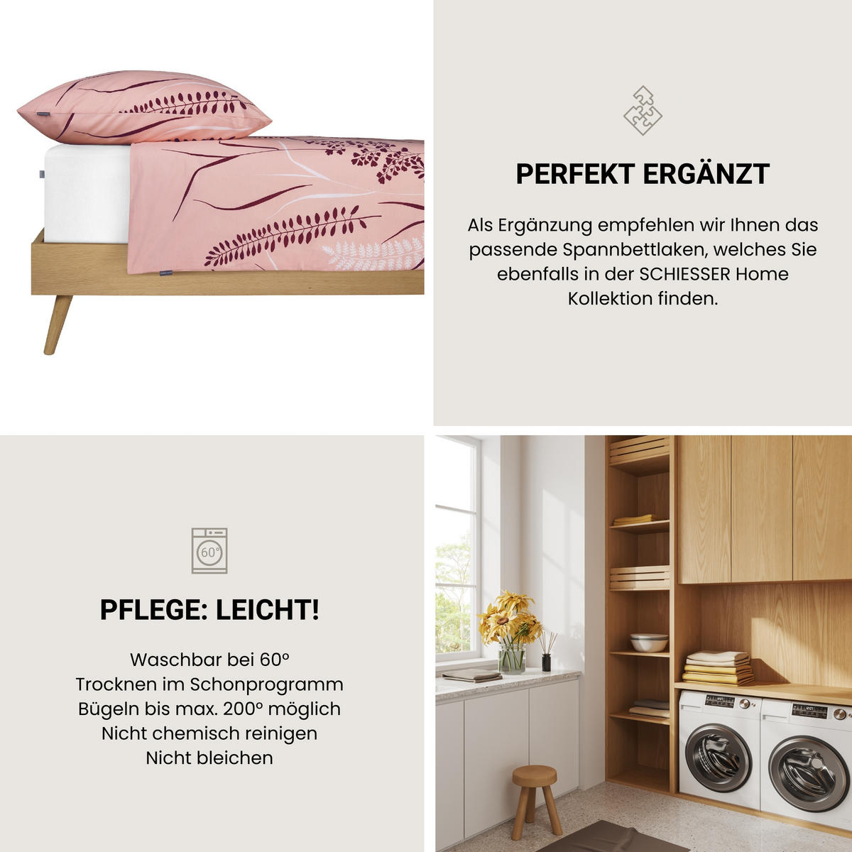 BETTWÄSCHESET Annic - Renforcé - 2-teilig - 155 x 220 cm - Rosa - Rosa, Textil (155/220cm) - SCHIESSER