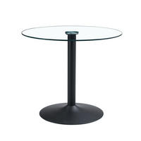 BISTROTISCH 85/76 cm aus Glas und Metall mit gehärteter Glasplatte und stabilem Gestell, Schwarz/Transparent - Schwarz, Holzwerkstoff (85/85/76cm) - Redom