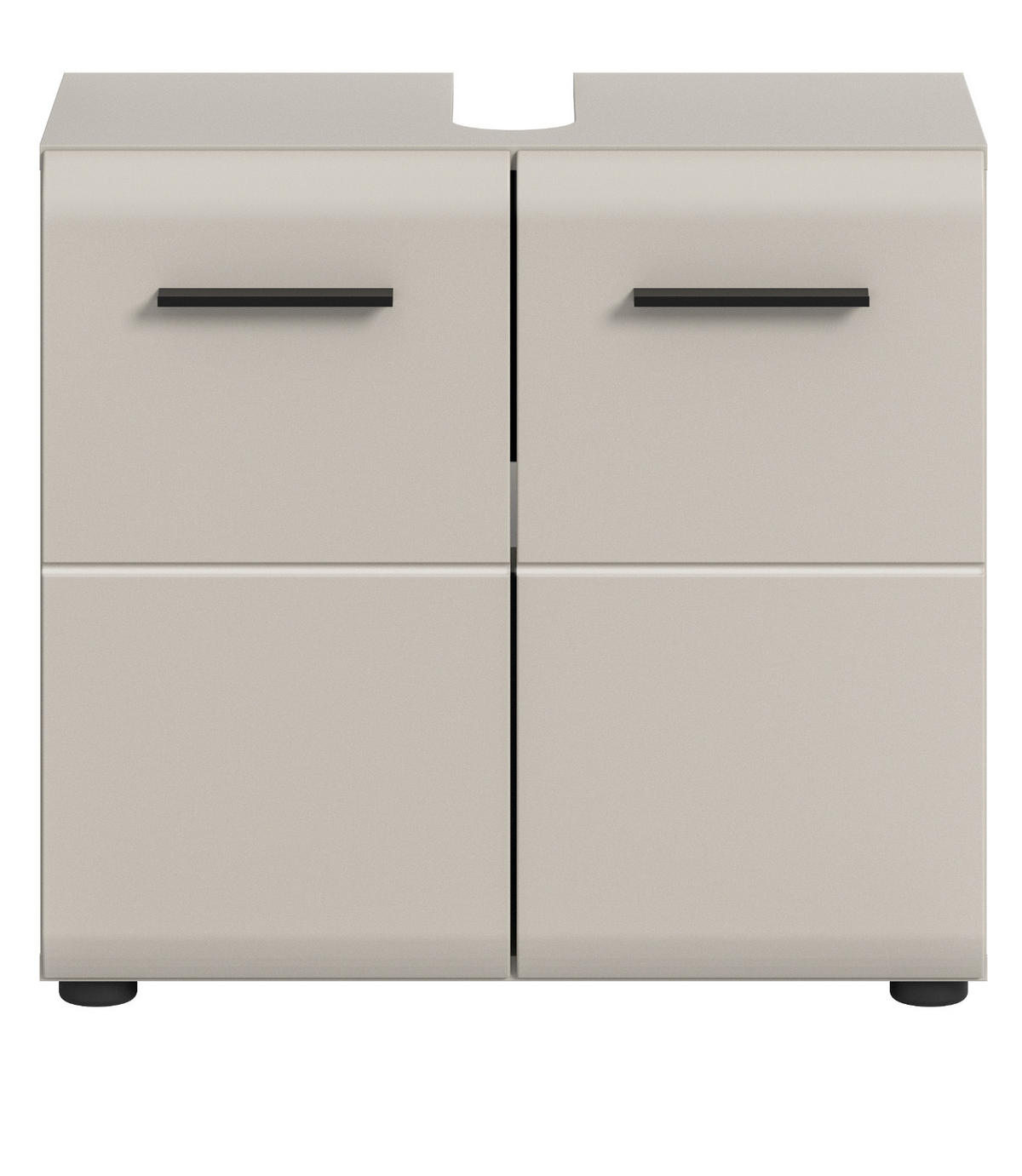 WASCHBECKENUNTERSCHRANK Kaschmir 60 cm, Badezimmer Unterschrank 2-türig - Kaschmir/Schwarz, Holzwerkstoff/Kunststoff (60/54/30cm) - Inn.Furn