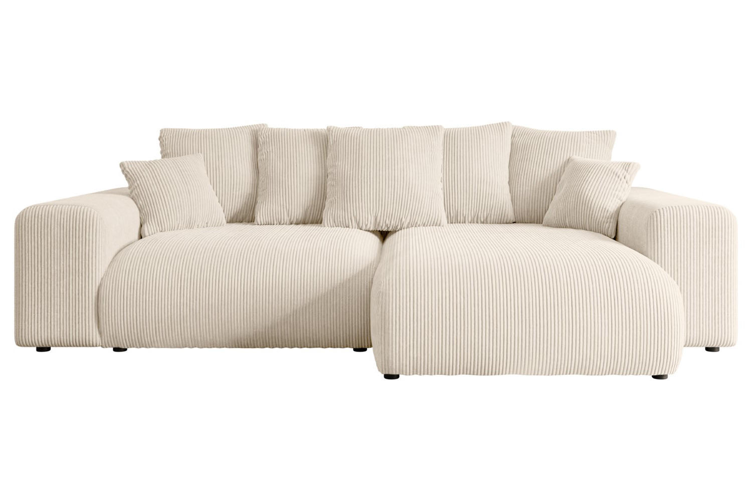 ALTDECOR ROHOVÁ SEDACÍ SOUPRAVA s otomanem vpravo ESKAR-L 266x176x72 šedohnědá, manšestr