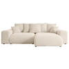 ECKSOFA Ottomane rechts ESKAR-L 266x176x84 Taupe Cord - Taupe/Schwarz, Holzwerkstoff/Kunststoff (176/266cm) - ALTDECOR