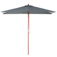 SONNENSCHIRM dunkelgrau 195/144/244 cm Flamenco - Grau, Textil (195/144cm) - Beliani