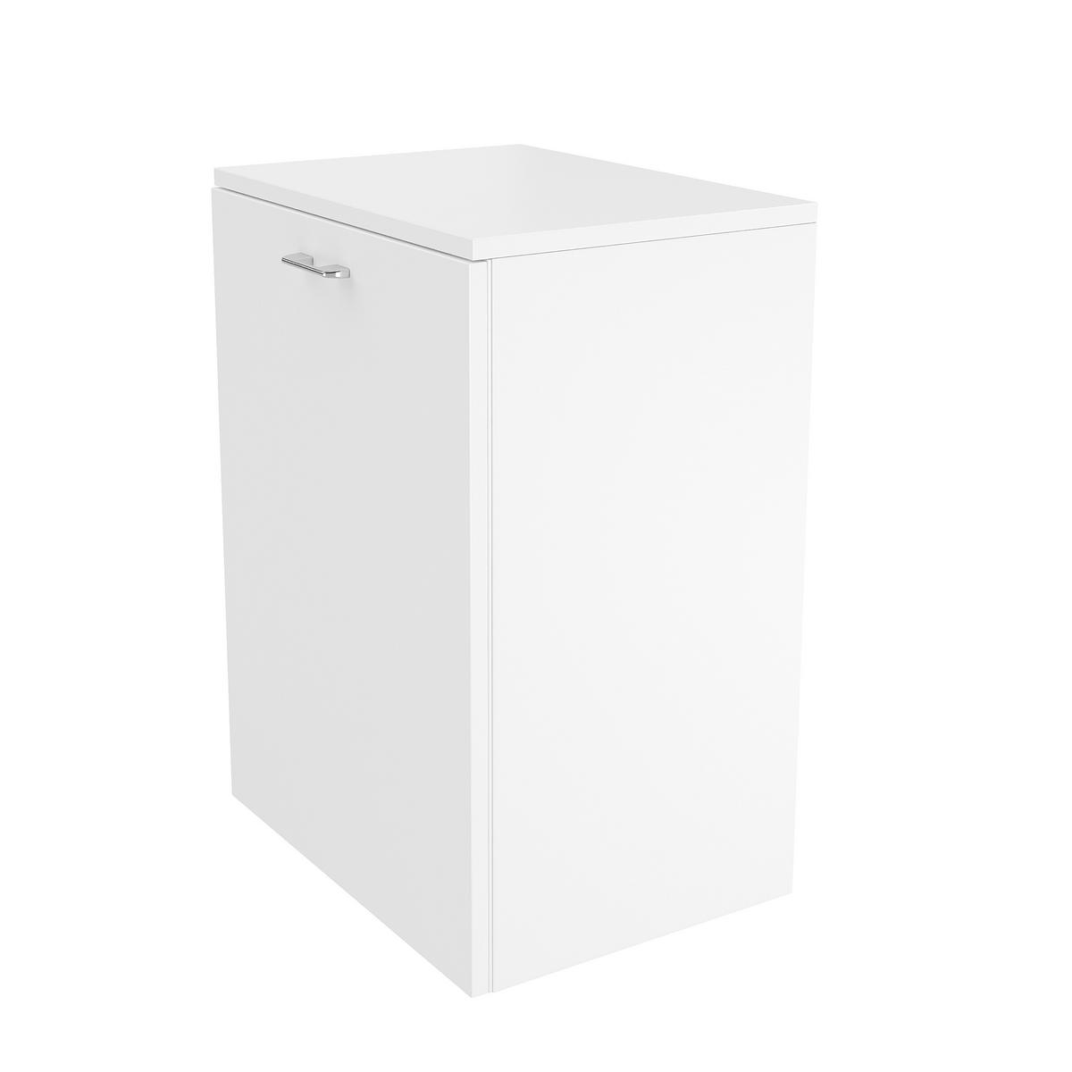 BÜROSCHREIBTISCH holzwerkstoff in weiß, 2-in-1 schrank-funktion & rollbar - Weiß, Holzwerkstoff (55/126/75cm) - Urban Meuble