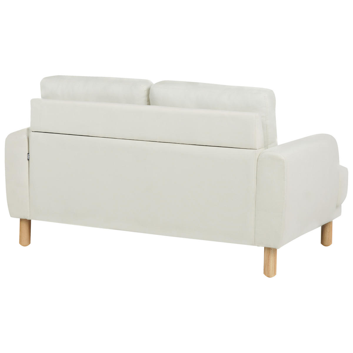2-SITZER-SOFA Stoff cremeweiß Tuve - Hellbraun/Weiß, Textil (149/85/90cm) - Beliani