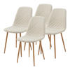 ESSZIMMERSTUHL-SET 4 TLG. Köfering - Beige, Textil/Metall (44/88/55cm) - [en.casa]
