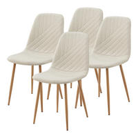 ESSZIMMERSTUHL-SET 4 TLG. Köfering - Beige, Textil/Metall (44/88/55cm) - [en.casa]
