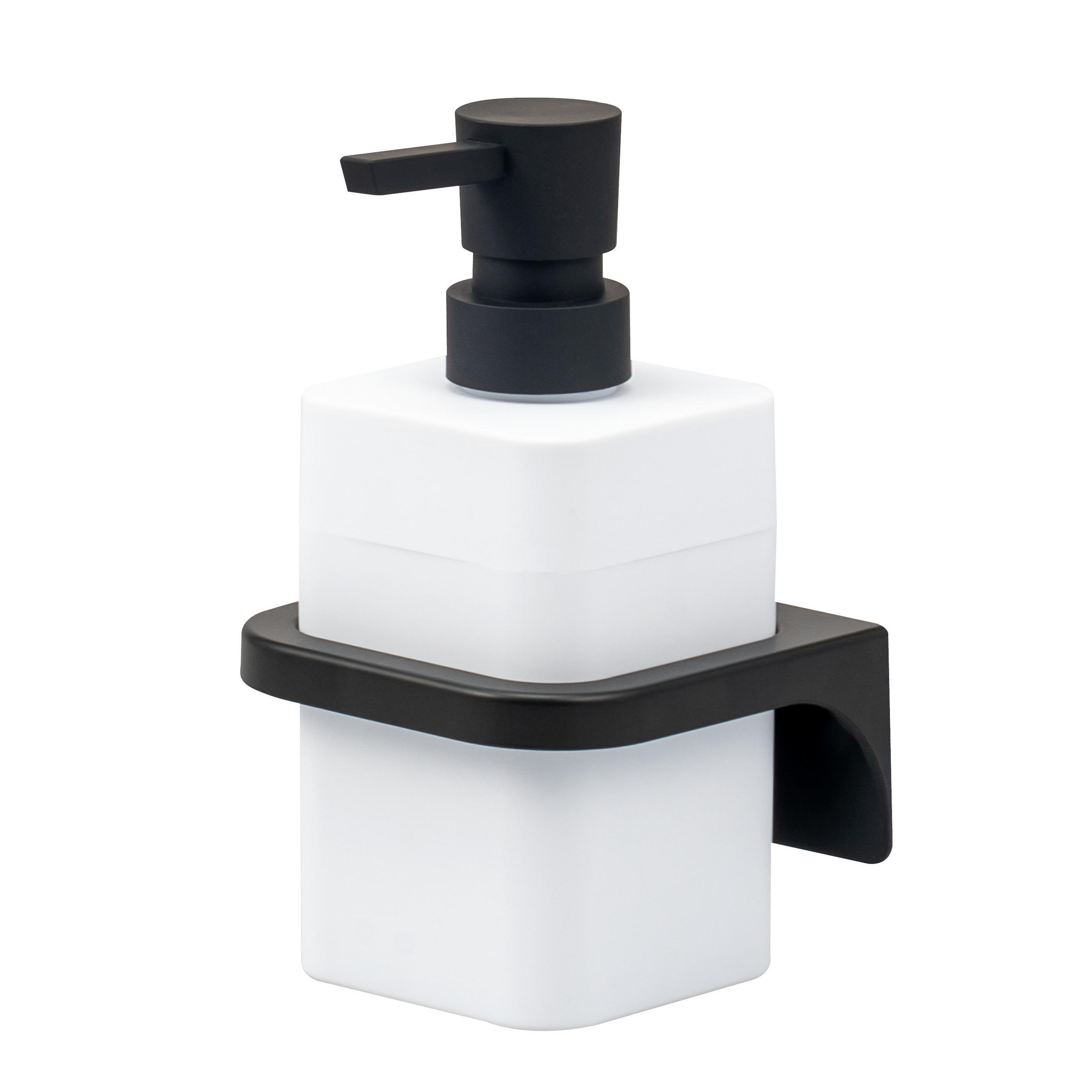 SEIFENSPENDER SAVONA Softtouch, weiß, eckig - Weiß, Kunststoff (9/15.5/10cm) - bremermann