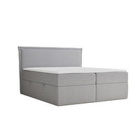 BOXBETT Saffron 160/200 cm, in Hellgrau, Bettkasten, Matratze, Topper - Hellgrau/Schwarz, Holz/Holzwerkstoff (160/200cm) - Maison de Reve